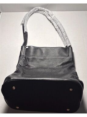 Kattee Women's Black Soft Pebbled Leather Hobo Shoulder Bag — NWT